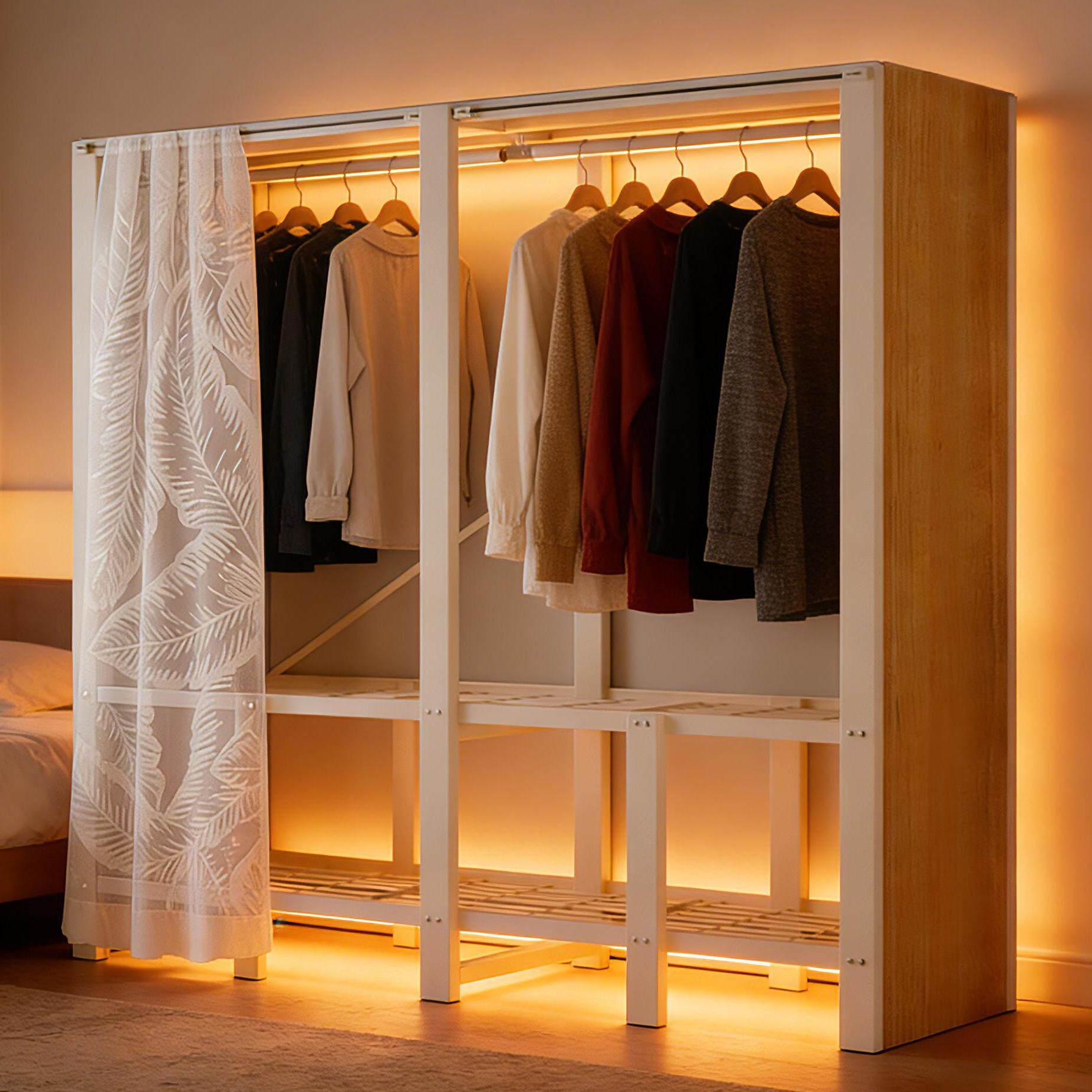 免安装可折叠一体式衣柜家用卧室全钢架加厚出租房简易布衣柜衣橱