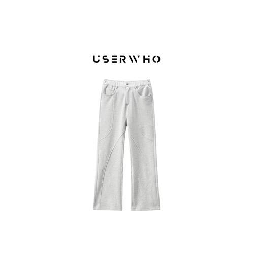 USERWHO幼虎 秋冬加绒新款时尚百搭显腿长运动休闲微喇裤