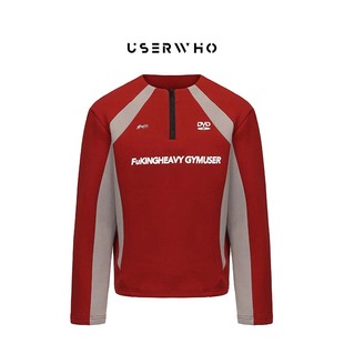 USERWHO幼虎 2025春季新款拼色休闲运动半拉链长袖