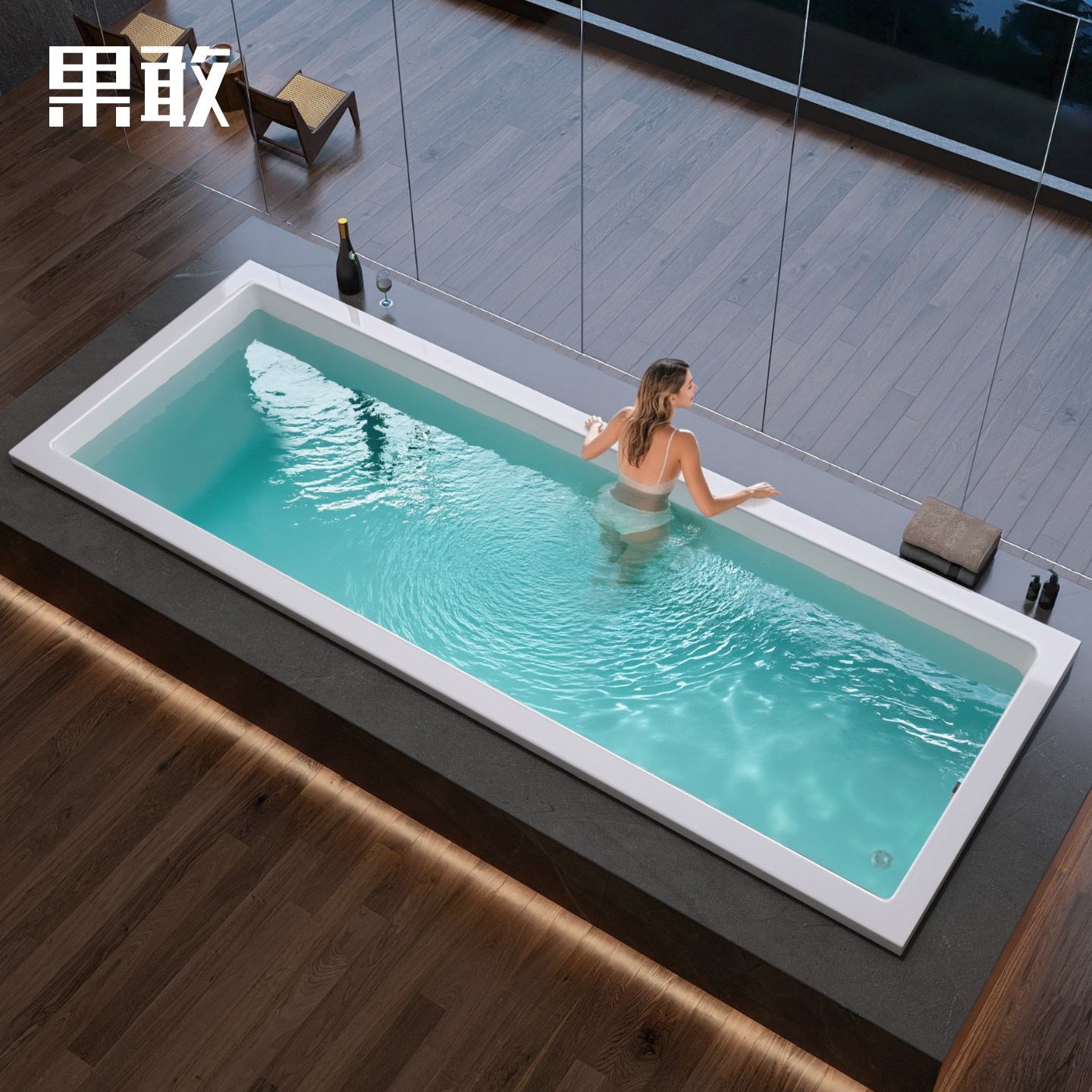 果敢嵌入式设计师酒店网红民宿3-5米情侣泡澡大浴缸730