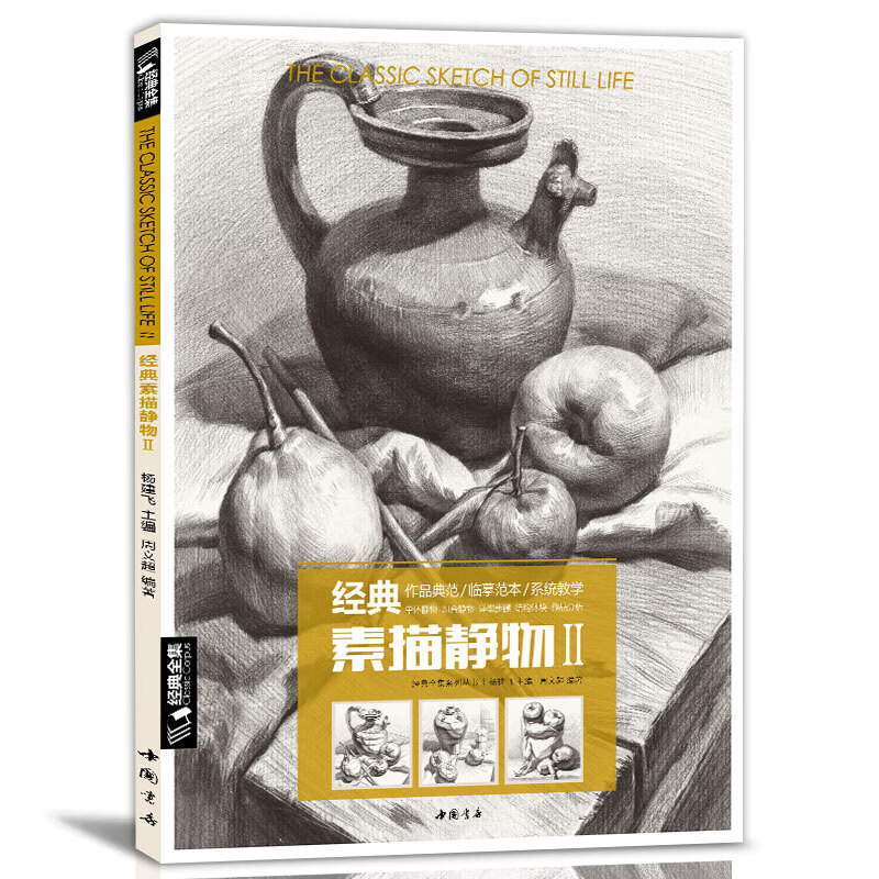 经典素描静物Ⅱ 杨建飞,周文超著素描静物组合临摹书籍美术基础技法结构到位绘画册写生照片风暴高艺联考主导陈敲平门砖教程材4大8
