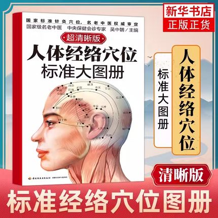 人体经络穴位标准大图册超清晰版吴中朝著 人体经络穴位图解书 人体经络中医按摩穴位图解大全书籍  中国轻工业出版社正版书