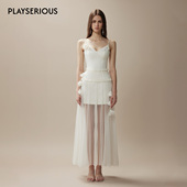 白茶花影纱梦轻吟吊带长裙套装 sogno25早秋新款 徐如蓝同款