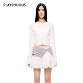 女 CNLEEWEI 毛织开衫 2025早秋新款 蓬蓬短裙套装 套装