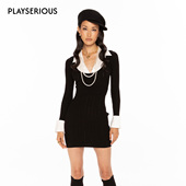 徐如蓝同款 Nana Jacqueline 25冬高智风针织假两件短款 连衣裙