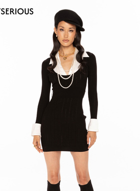 【徐如蓝同款】Nana Jacqueline 25冬高智风针织假两件短款连衣裙