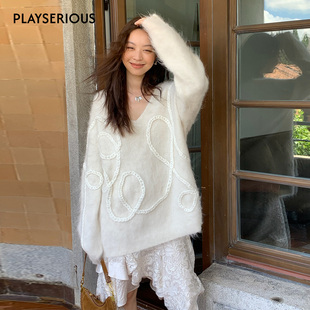 针织衫 ICE 立体麻花宽松套头毛衣休闲百搭长袖 2025秋冬新款 DUST