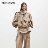 Well 2026春季 新款 Medium 涂层阔肩短风衣女简约百搭气质短款 风衣