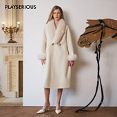 2025秋冬新款 ARTE PURA 毛毛翻领钻扣大衣女简约气质百搭羊毛大衣