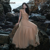 王影璐同款 Sheer Luck 2026春夏新款 蕾丝鱼骨挂脖网纱连衣裙