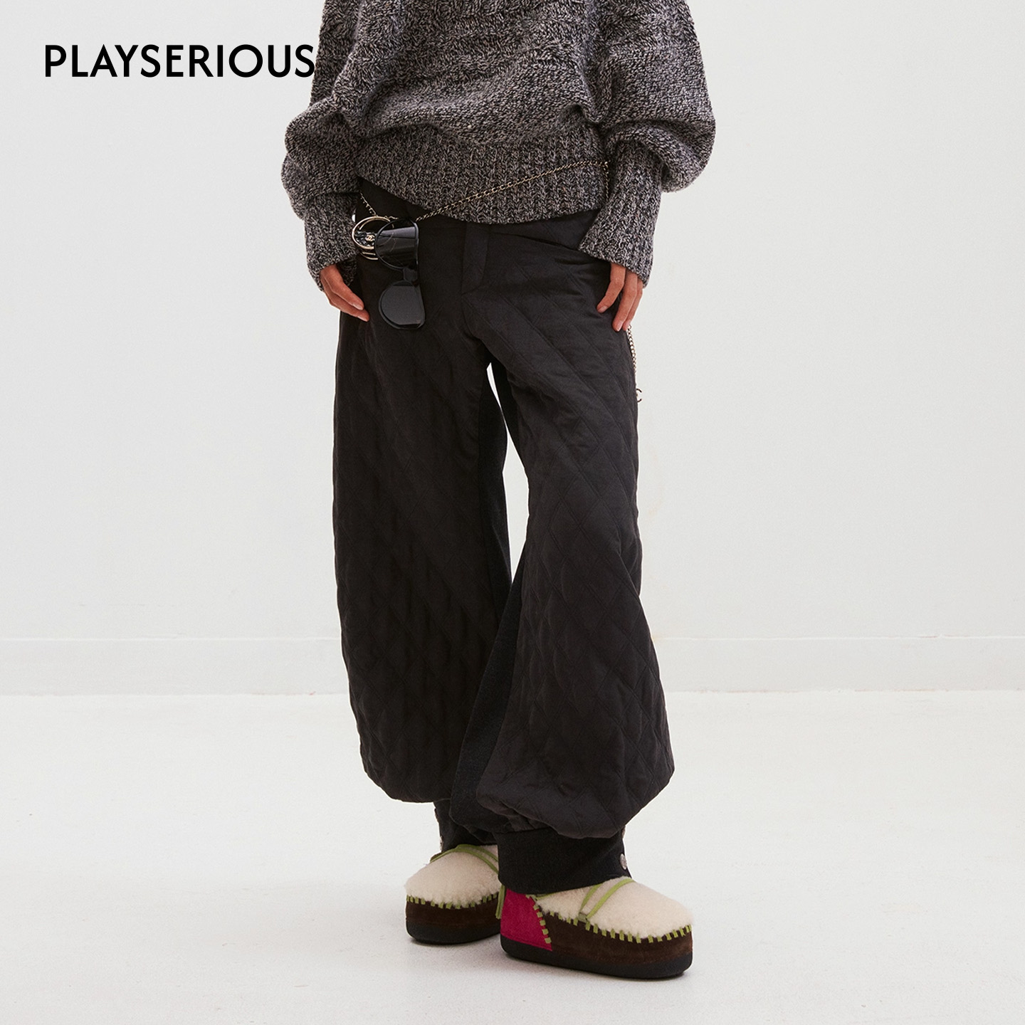 Medium Well 2025秋季新款菱形绗棉灯笼裤女简约百搭时尚休闲长裤