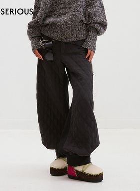 Medium Well 2025秋季新款菱形绗棉灯笼裤女简约百搭时尚休闲长裤