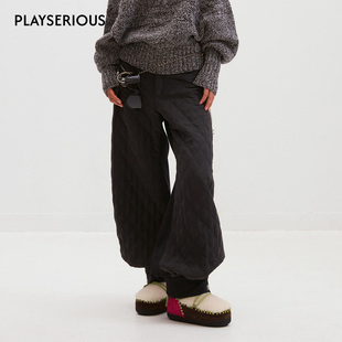 新款 2025秋季 菱形绗棉灯笼裤 女简约百搭时尚 Medium 休闲长裤 Well