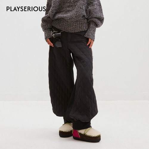 Medium Well 2025秋季新款菱形绗棉灯笼裤女简约百搭时尚休闲长裤