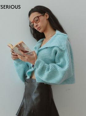 Medium Well 2025秋季新款马海毛针织开衫女慵懒风软糯宽松上衣