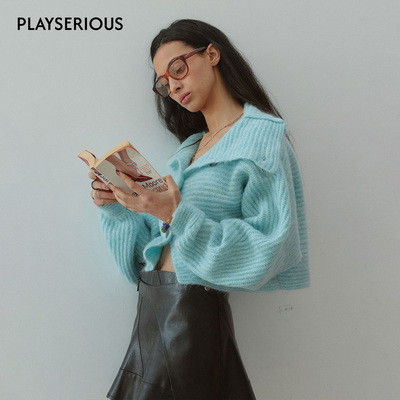 Medium Well 2025秋季新款马海毛针织开衫女慵懒风软糯宽松上衣