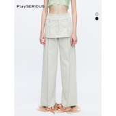 女小众设计休闲显瘦压褶长裤 OSMOS Anya 褶裥阔腿裤 春季 新款