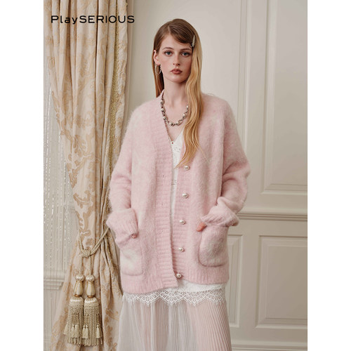 RochaRoma简笔图案毛衣开衫