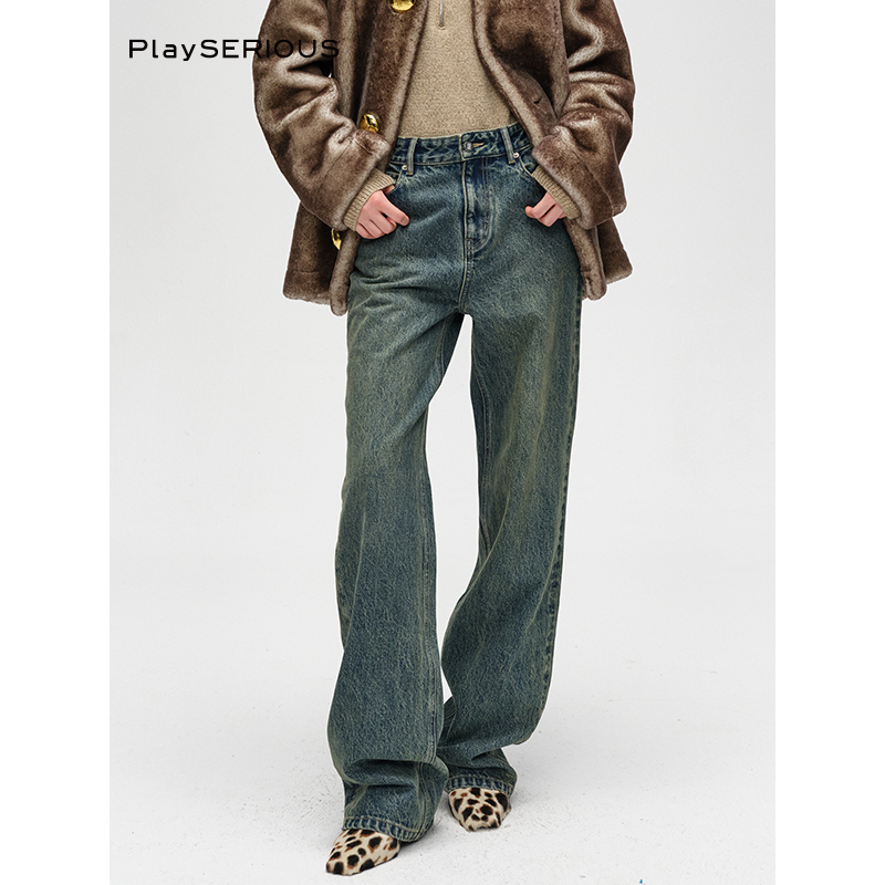 JACQUESWEI复古水洗牛仔裤