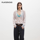 Well 2026春季 新款 Medium 柔雾V领两件套针织衫 女宽松两件套上衣