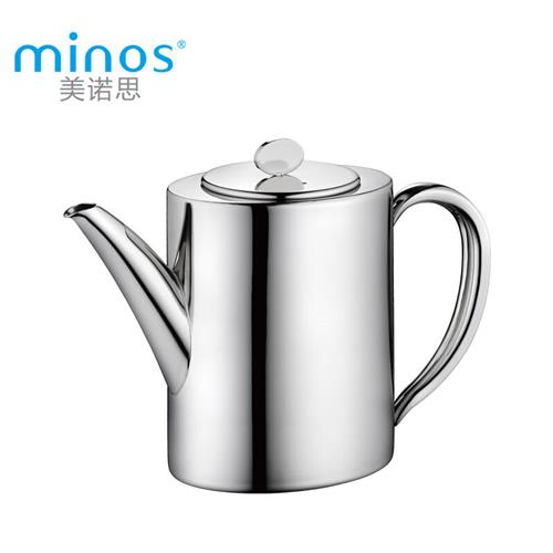 美诺思minos 304不锈钢咖啡器具礼盒套装双层咖啡杯连碟咖啡壶糖