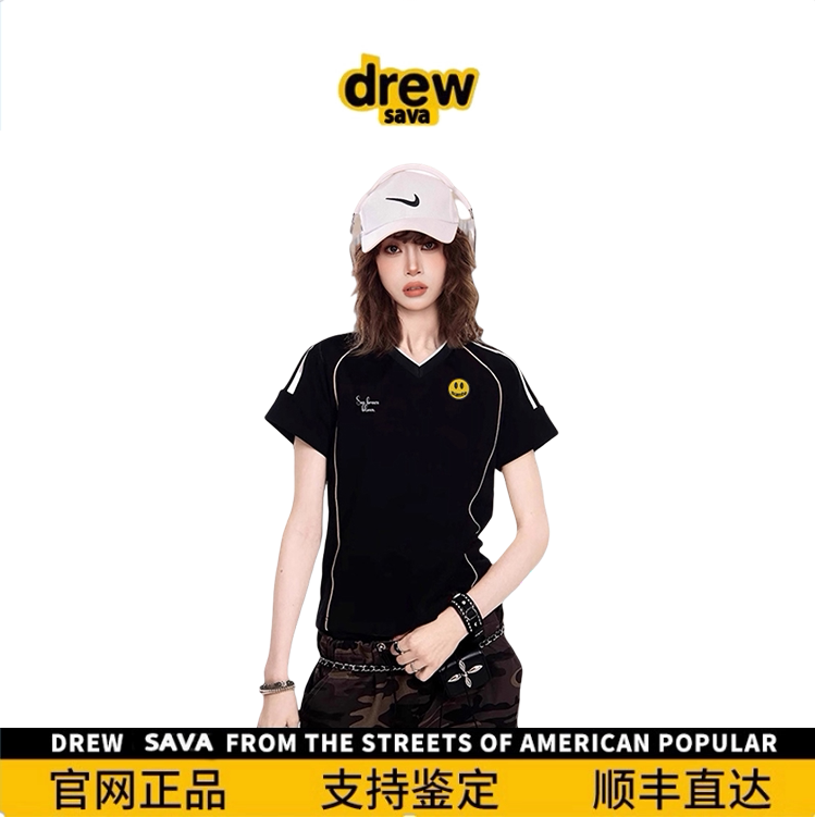 DrewSumt笑脸女士夏季黑