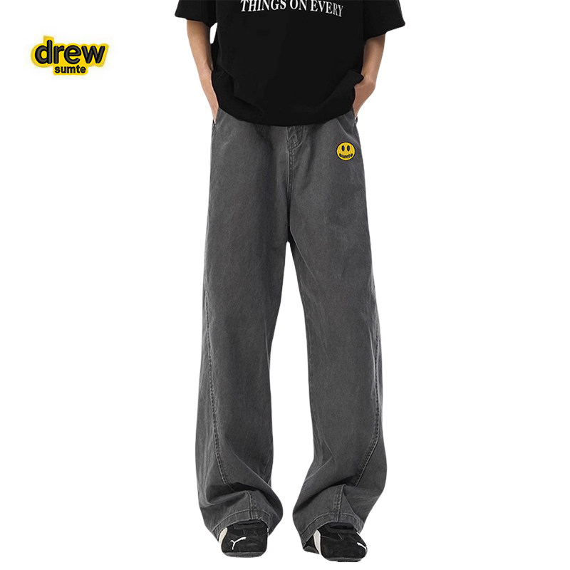 Drew House新笑脸男士夏季新款潮流百搭直筒微喇阔腿裤宽松慵懒风