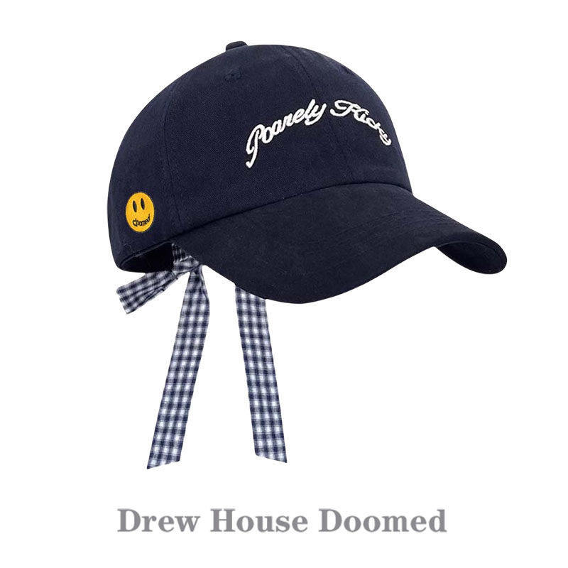 官方正品Drew Sava Doomed笑脸蝴蝶结刺绣棒球帽复古百搭鸭舌帽