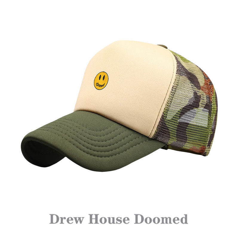 官方正品Drew Sava Doomed笑脸网眼春夏高顶货车帽大头围棒球帽