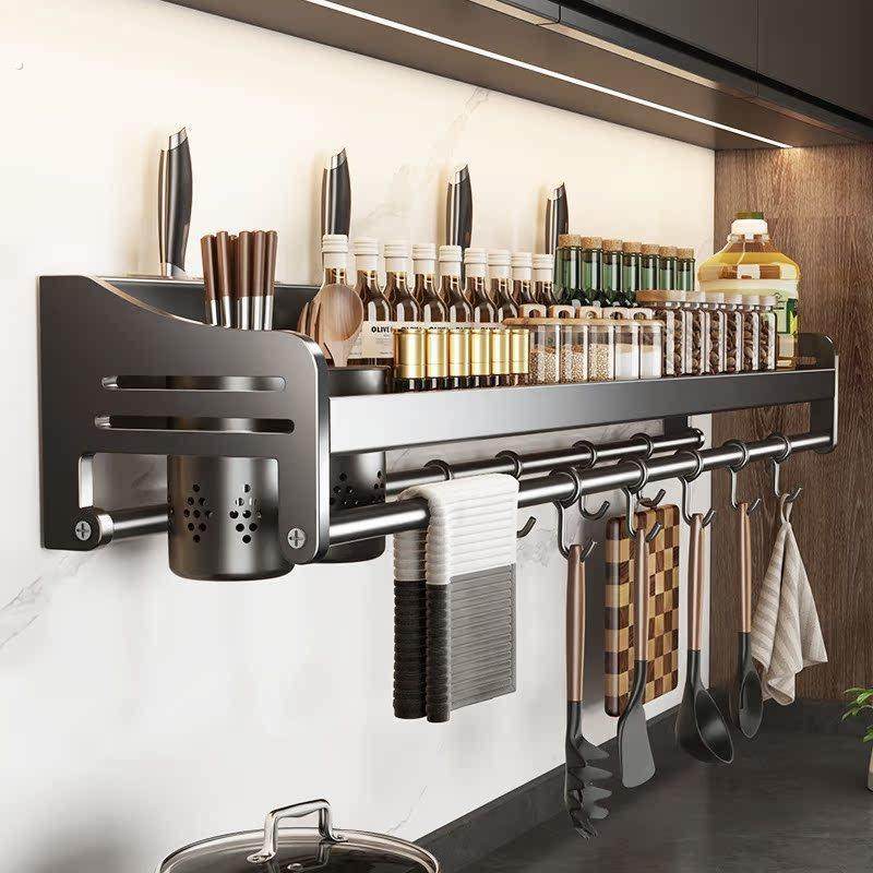 厨房置物架免打孔不锈钢家用壁挂式调味料筷子刀架用品大全收纳架,厨房/烹饪用具,抹布架/厨房清洁收纳架,淘宝优惠券,粉丝福利购,淘宝优惠卷