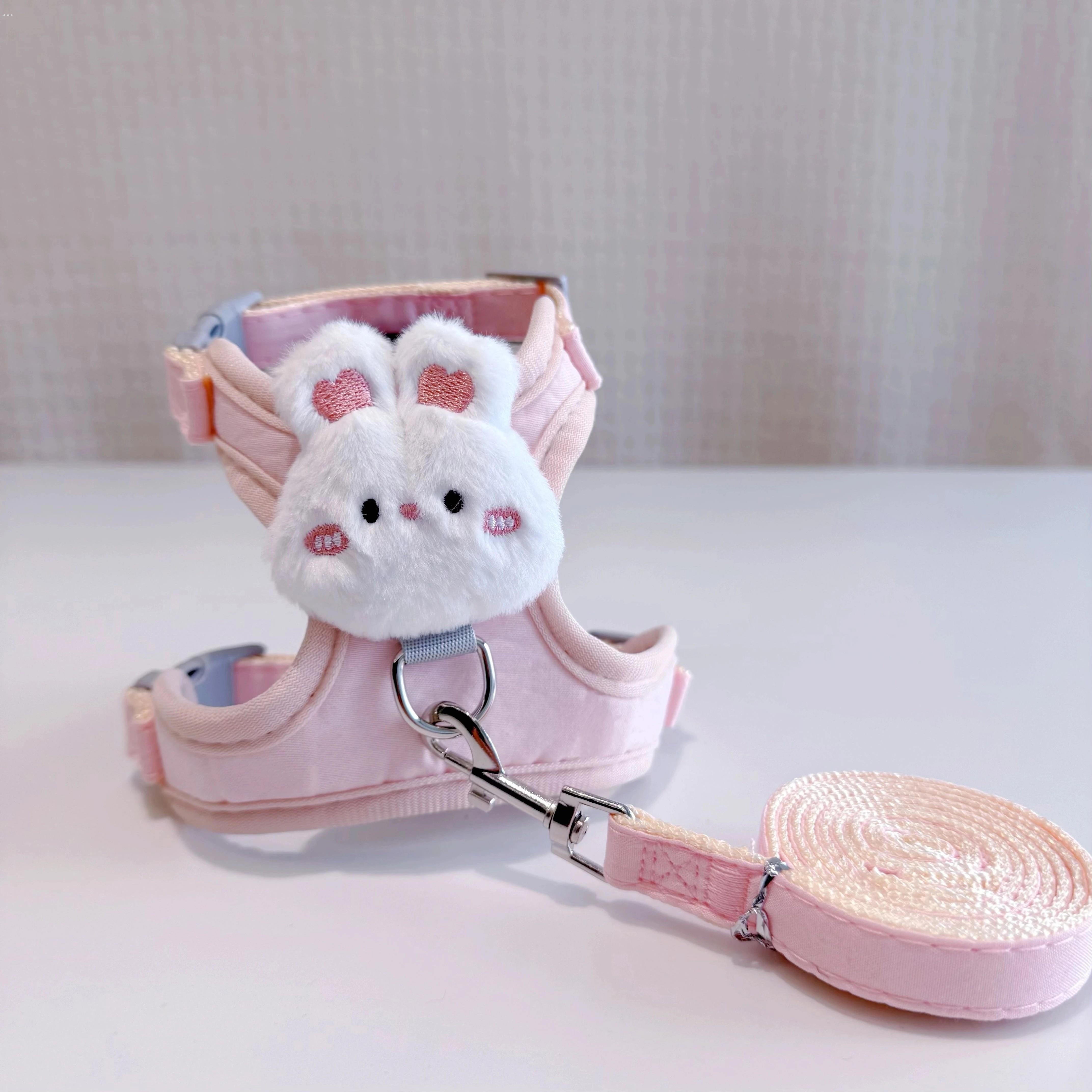 兔绳防挣脱遛兔绳兔子牵引绳可调节兔兔绳子兔炼子小兔外出牵引绳