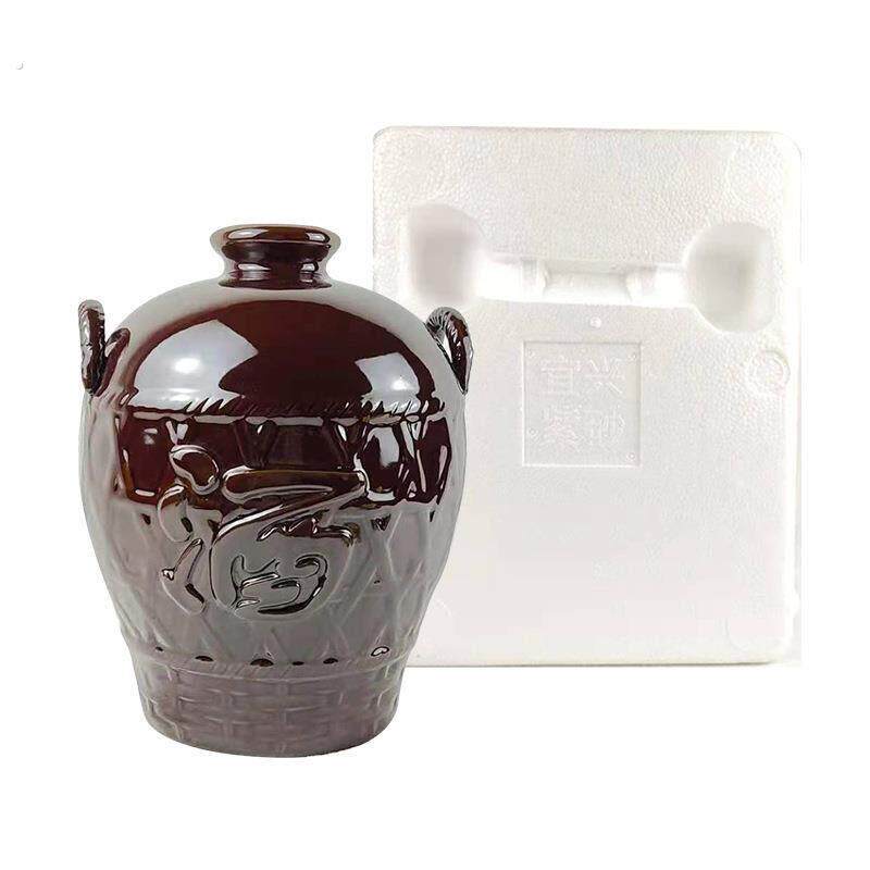 十斤酒字坛酒坛10斤装陶瓷酒壶陶瓷密封酒坛窖藏存酒土陶酒坛