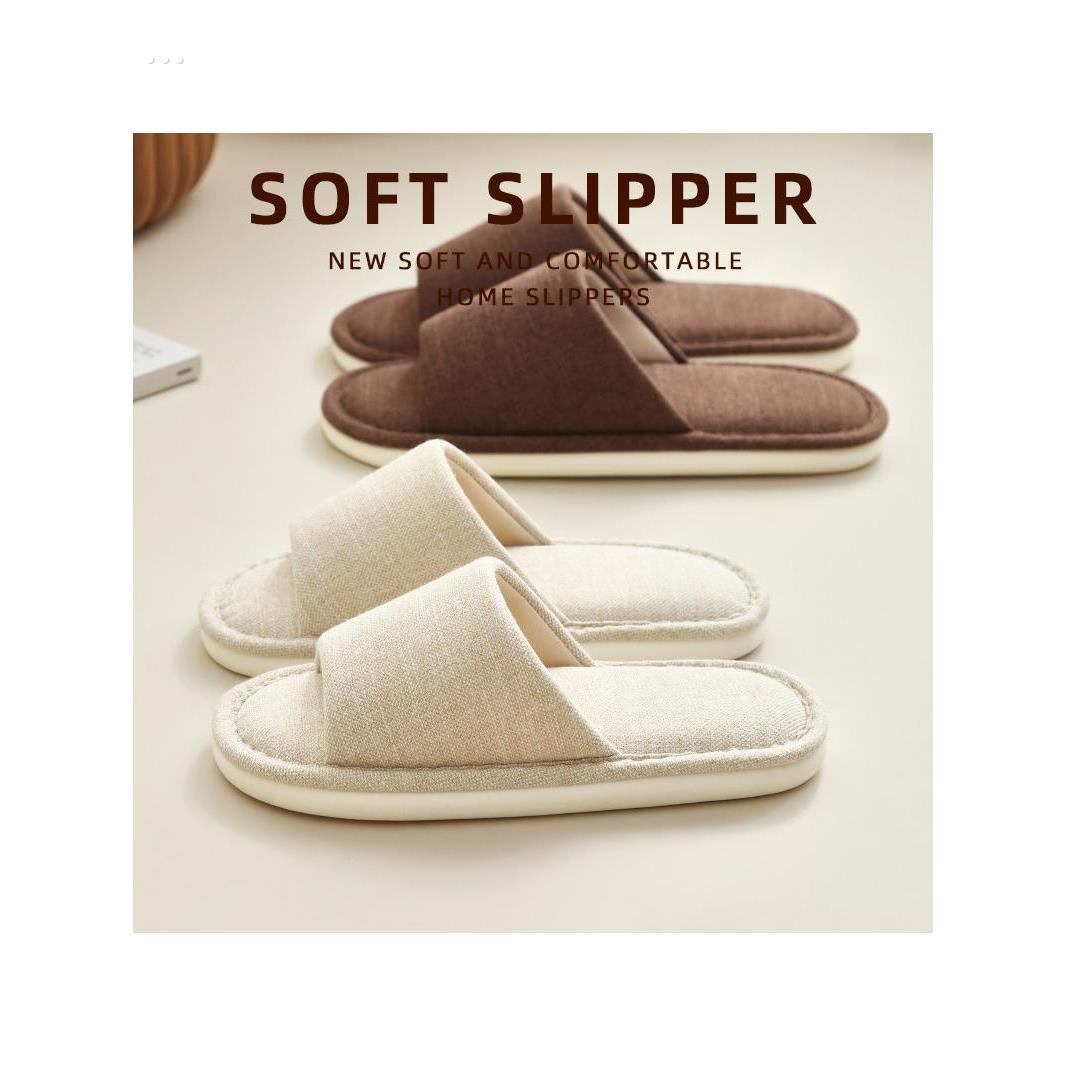 大码亚麻拖鞋男士春秋居家室内地板防滑男式不臭脚棉麻布拖鞋男款