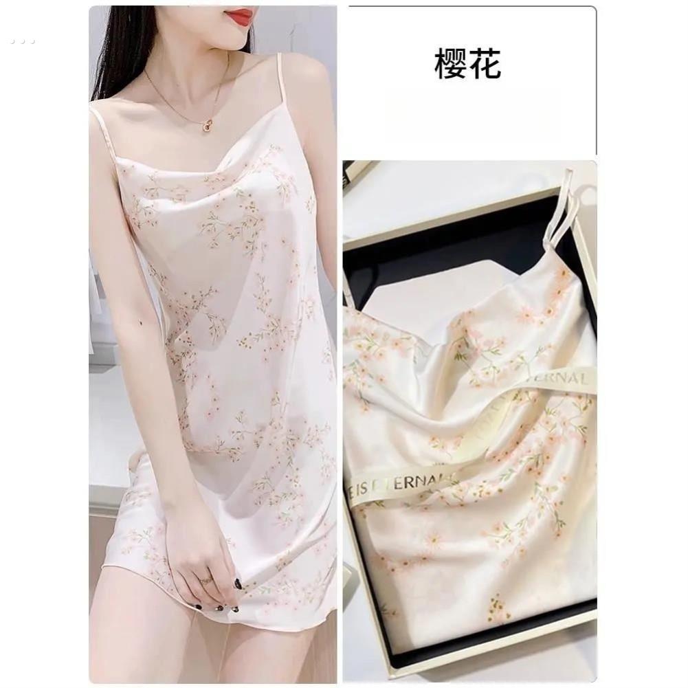 性感睡衣女凉爽夏天吊带冰丝绸睡裙2024新款夏季薄款纯欲风家居服