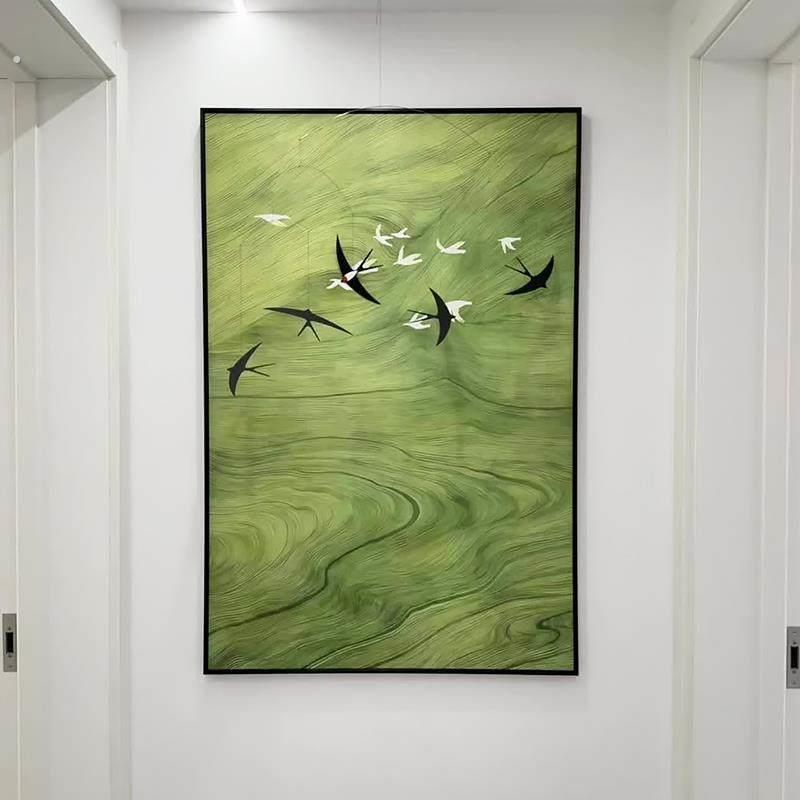 【新家的100个快递】玄关装饰画入户正对门客厅挂画中古风背景墙
