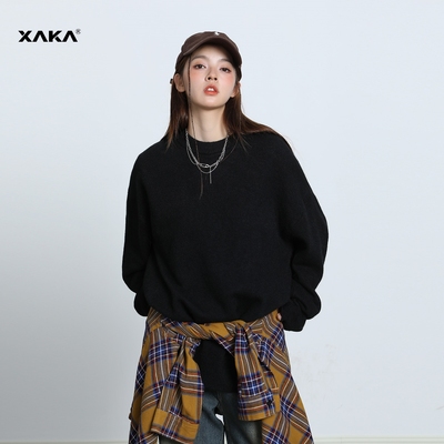 青春流行XAKA宽松毛衣圆领