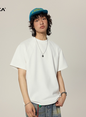 280g澳产太空液态棉美式cleanfit短袖正肩t恤男女boyx短宽上衣潮