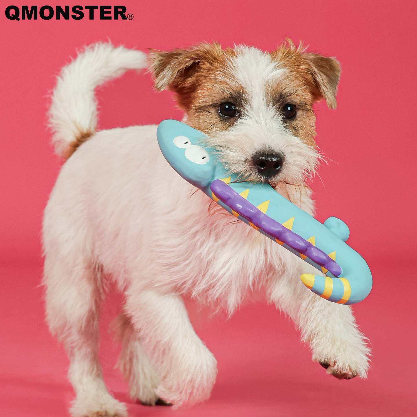 QMONSTER蜥蜴乳胶玩具中小型犬小狗发声解闷宠物狗耐咬幼泰迪磨牙