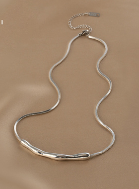 简约不规则褶皱项链女轻奢高级感