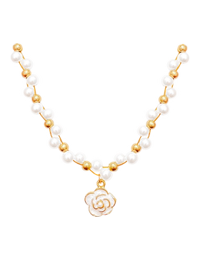z9饰品精致山茶花珍珠项链女