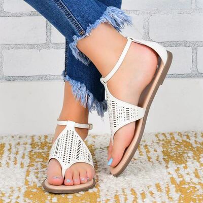Summer women flats sandals casual open toe beach shoes 40码