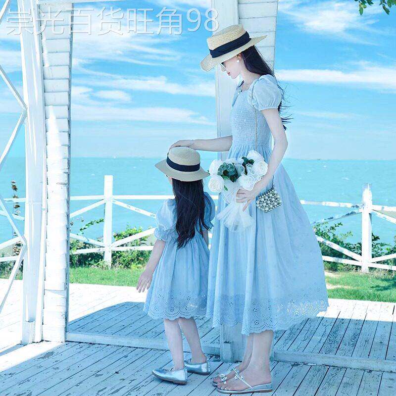 法国BADNUT女童洋装夏季2026新款儿童亲子装母女纯棉刺绣裙