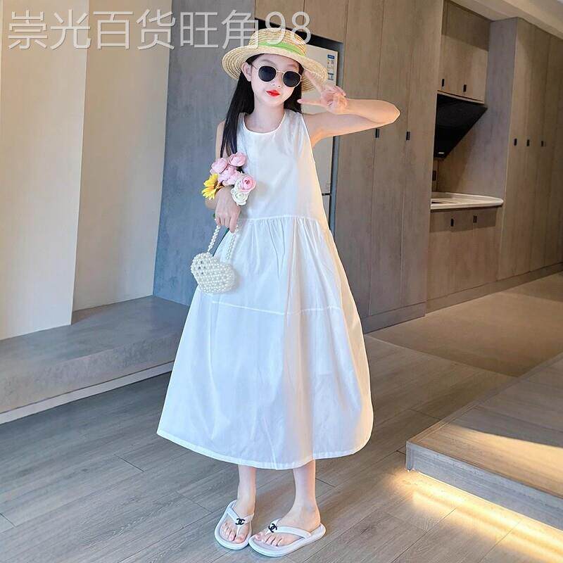 法国BADNUT女童洋装夏季2026新款儿童公主裙中大童白色裙子