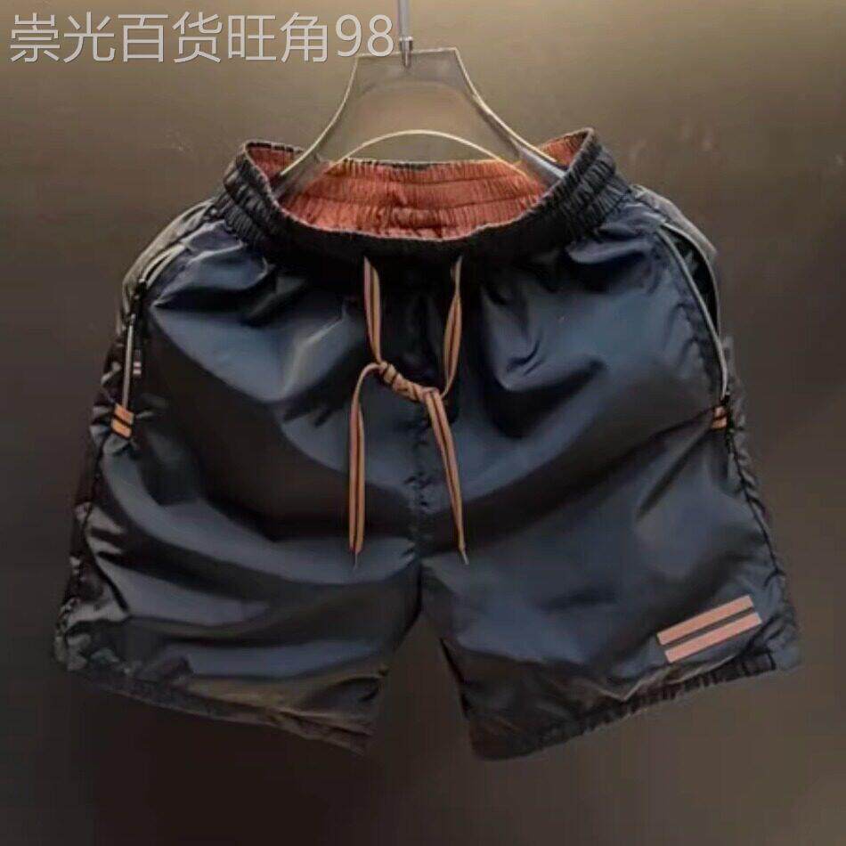 高端潮牌速干黑色短裤男士2026夏季新款百搭五分裤运动透气沙滩裤