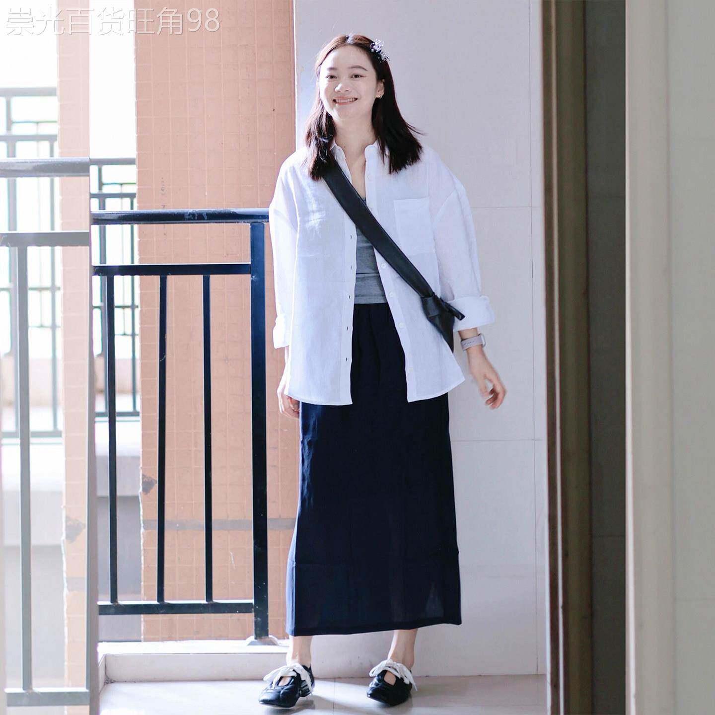 老钱风白色衬衫女款秋季2026新款淡人高知穿搭法式艺术系上衣遮肉
