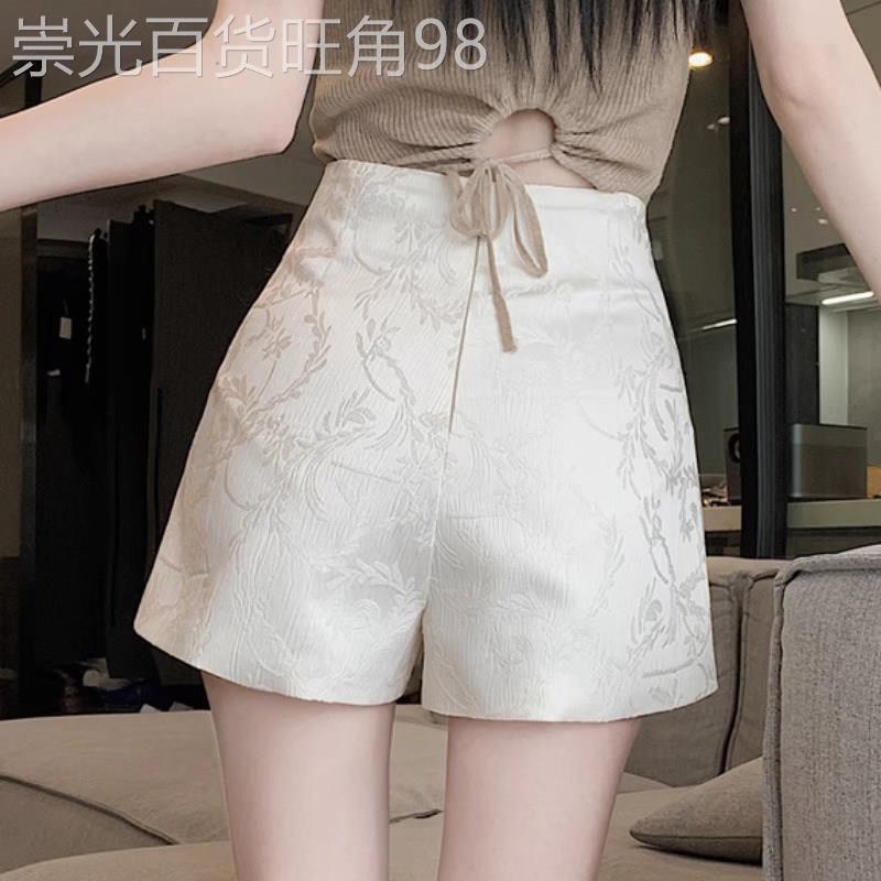 白色短裤女夏季薄款2026新款外穿高腰a字显瘦小个子休闲阔腿热裤