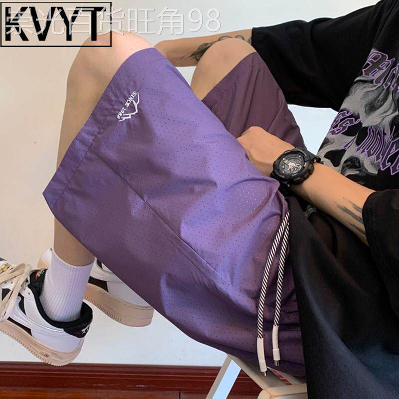 高端冰丝速干短裤男款2026新款夏季薄款裤子男痞帅休闲运动五分裤