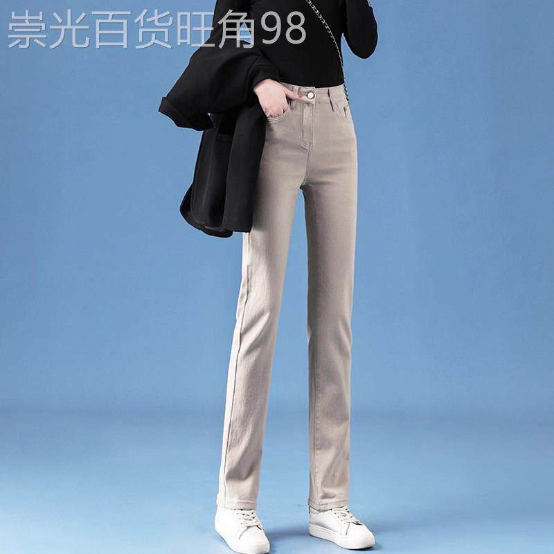 牛仔裤女秋冬2026欧货新款休闲宽松直筒裤高腰显瘦显高弹力烟管裤