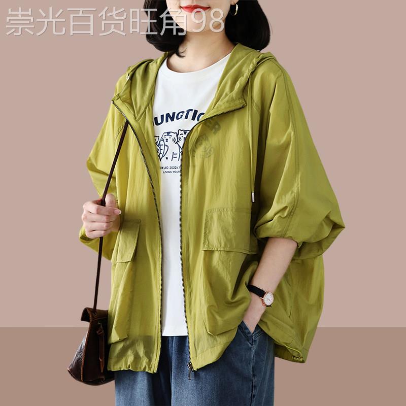 连帽防晒衣女款2026年夏季新款大码宽松薄款设计感透气拉链外套女图片