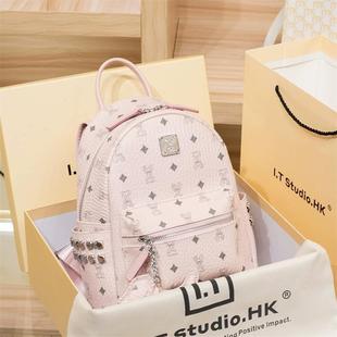 香港代购奢侈品名牌2025新款专柜正品女真皮双肩背包电脑登山书包